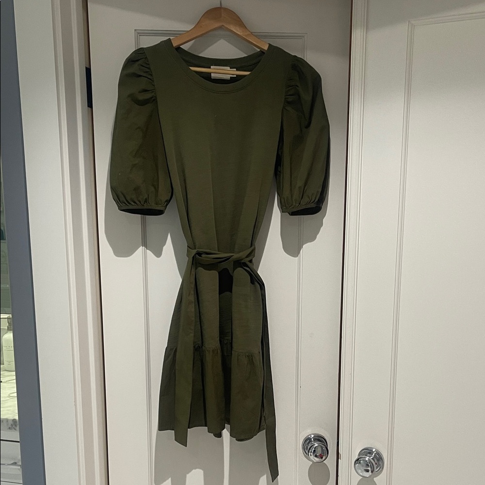 Nation LTD Olive Puff Sleeve Mini Dress